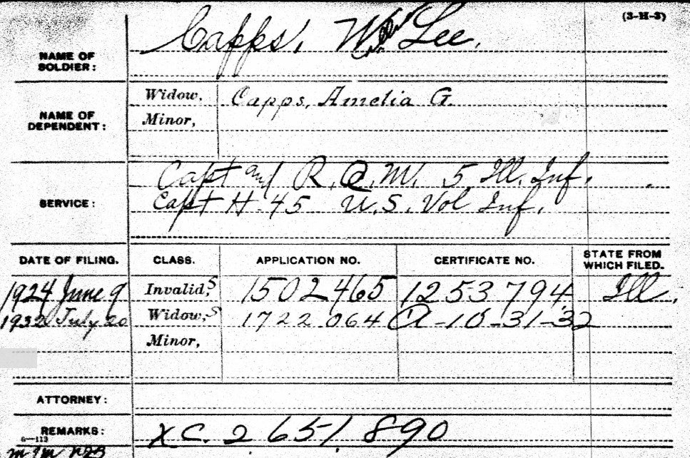Spanish-American War Pension File and Compiled Military Service Records