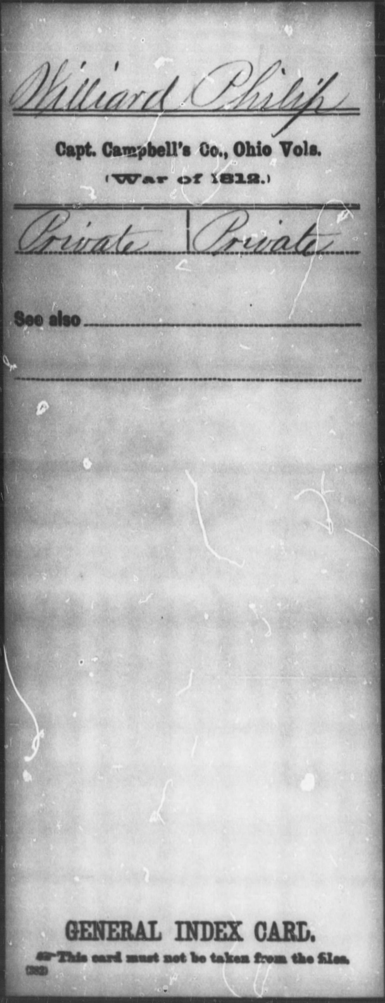 War of 1812 Compiled Service Record