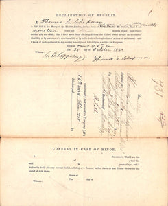 Regular army Enlistment Papers